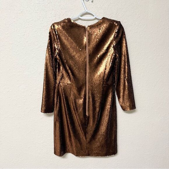 Paule Ka Paris Womens Sequin Cocktail Dress Champagne Gold Size 42 - Picture 4 of 7